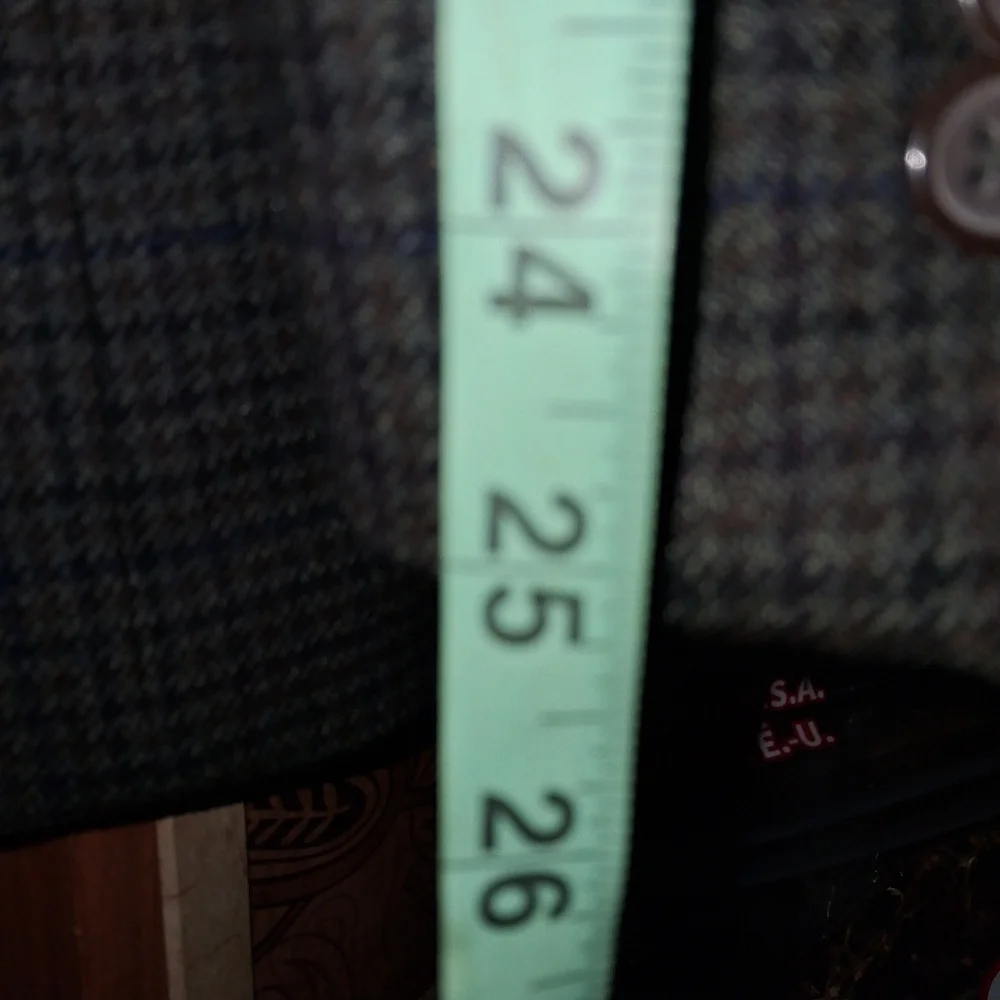 Croft And Barrow Men's Black and Gray Lambswool Houndstooth Blazer In A 48R.